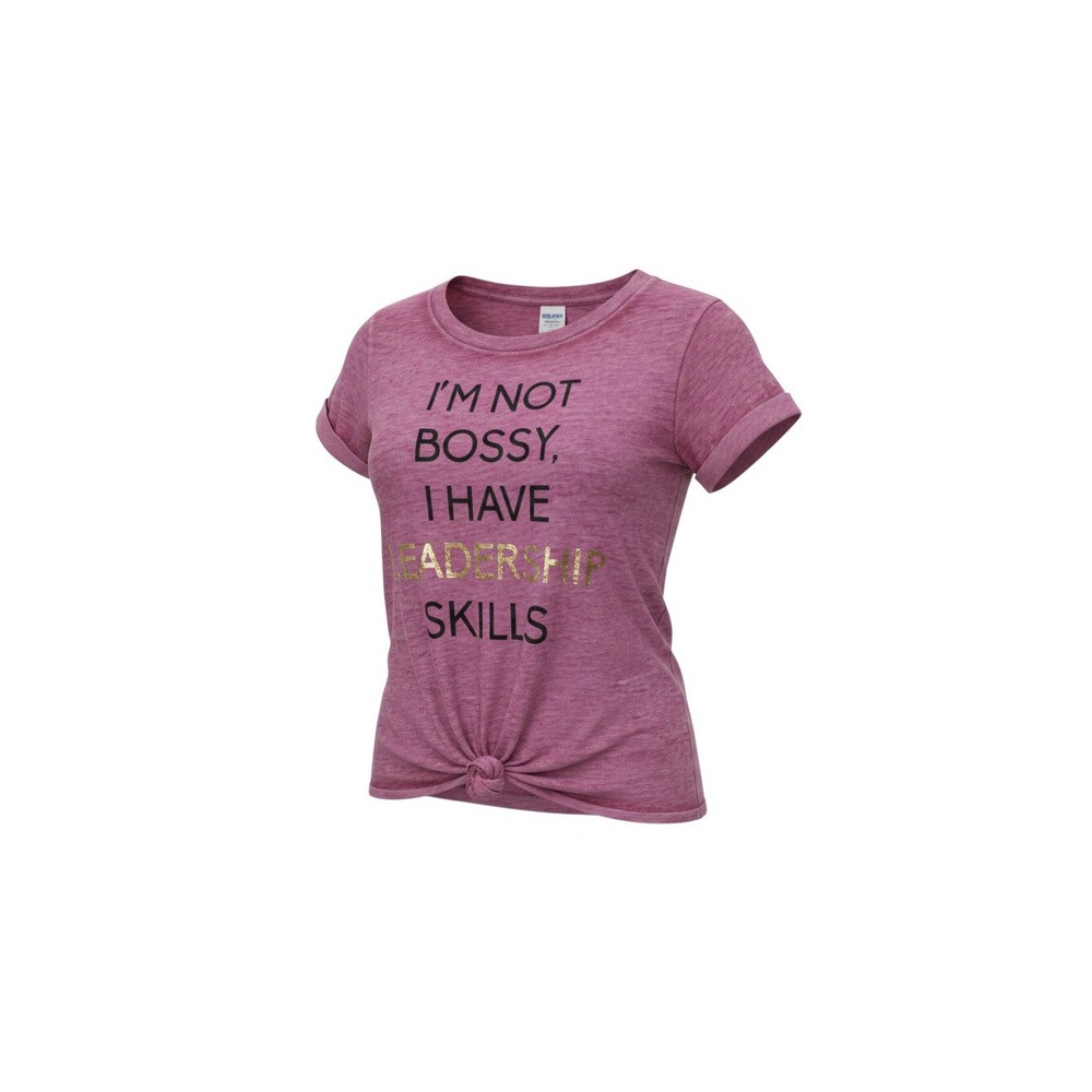 Kandy Kiss Graphic Tee Girls M 10/12 Pink New Leadership Skills Front Tie Top
